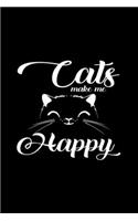 Cats make me happy: 6x9 British Shorthair Cat - blank with numbers paper - notebook - notes