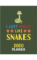 I Just Really Like Snakes 2020 Planner: Weekly Monthly 2020 Planner For People Who Loves Snakes 8.5x11 67 Pages