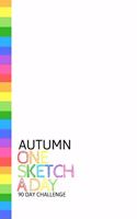 Autumn: Personalized colorful rainbow sketchbook with name: One sketch a day for 90 days challenge