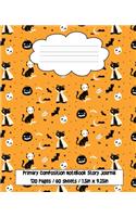 Primary Composition Notebook Story Journal: Half Page Lined Paper With Dotted Midline And Picture Space, Halloween Design Cover, Grade Level K-2, 120 Pages (60 Sheets), 7.5 in x 9.25 in, 19.05