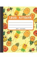 Lined Notebook: Pineapple Decor Cover 8x10" 120 Pages Wide Ruled Paper, Inspirational Journal & Doodle Diary, School Book Supplies(16 Lined Notebook)