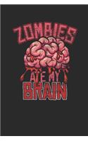 Zombies Ate My Brain: Graph Paper Notebook - Happy Halloween Gift for Witch Lover