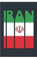 Vintage Iran Notebook - Iranian Flag Writing Journal - Iran Gift for Iranian Mom and Dad - Retro Iranian Diary