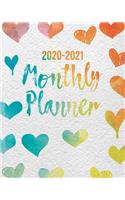 Monthly Planner 2020-2021: Two Year Planner Monthly Calendar View with Daily Organizer, Phone Book & Password Journal