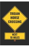 Trojan Horse Crossing: Notebook, Notepad with 120 Blank Grid Pages