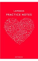 Lambada Practice Notes: Red Heart Shaped Musical Notes Dancing Notebook for Serious Dance Lovers - 6"x9" 100 Pages Journal