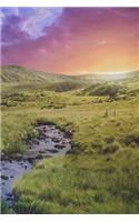Journal: Creek Hills Country Sunset 6 x 9 Unlined Blank Numbered 200 Pages