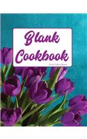 Blank Cookbook Purple Tulip Edition: Blank Lined Journal