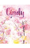 Cindy: Personalized Journal - A Pink Cherry Blossom Diary