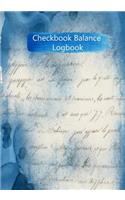 Checkbook Balance Logbook: Checking Account Payment Debit Card Tracking Book 6 Column Blue Ephemera