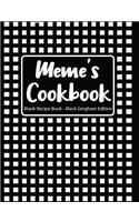 Meme's Cookbook Blank Recipe Book Black Gingham Edition