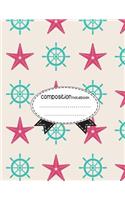 Composition Notebook, 8.5 x 11, 110 pages: nautical-elements1: (School Notebooks)