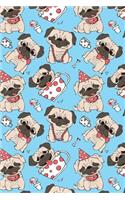 Journal Notebook Funny Pugs Pattern 9: 110 Page Plain Blank Journal For Drawing, Writing, Doodling In Portable 6 x 9 Size.(29 Noteworthy Series Unlined)