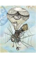 Steampunk Air Balloon Composition Notebook - College Ruled: 7.44 x 9.69 - 200 Pages