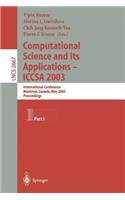 Computational Science and Its Applications - Iccsa 2003: International Conference, Montreal, Canada, May 18-21, 2003, Proceedings, Part I