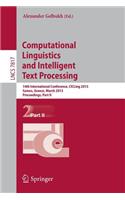 Computational Linguistics and Intelligent Text Processing: 14th International Conference, Cicling 2013, Karlovasi, Samos, Greece, March 24-30, 2013, Proceedings, Part II
