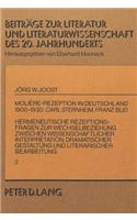 Molière-Rezeption in Deutschland 1900-1930: - Carl Sternheim, Franz Blei