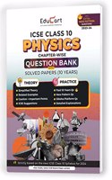 Educart ICSE Class 10 Question Bank 2024 + Solved Paper PHYSICS (based on 17th June'23 Specimen Paper) for 2023-24