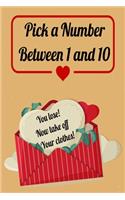 Pick a number between 1 and 10: funny valentines day gifts for men, 6" x 9", presents for boyfriends, valentine day gift for husband (naughty gifts for men)