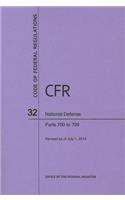 Code of Federal Regulations, Title 32, National Defense, PT. 700-799, Revised as of July 1, 2014