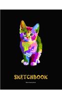 Cat lovers drawing sketchbook: Personalized art blank page journal 120 pages - Pet owners gift sketchbook