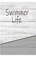 Swimmer Life: Personalized Rustic Isometric Dot Notebook 120 Pages 6x9