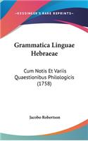 Grammatica Linguae Hebraeae: Cum Notis Et Variis Quaestionibus Philologicis (1758)