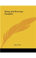Doing And Knowing - Pamphlet