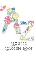 A-Z Flowers Colouring Book for Kids and Adults