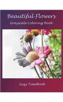 Beautiful flowers grayscale coloring book