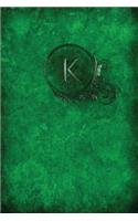 Monogram K Notebook: Blank Journal Diary Log