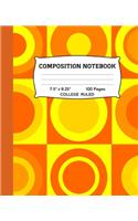Composition Notebook: Autumn Circles College Ruled Notebook - Fall Lined Journal or Diary - School Subject Notebook for Homework and Writing Notes - Homeschool Notebook -