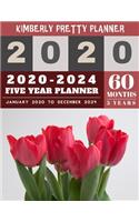 2020-2024 Five Year Planner: five year planner 2020-2024: internet Logbook and Journal, 60 Months Calendar (5 Year Monthly Plan Year 2020, 2021, 2022, 2023, 2024 ) - Tulip Flora