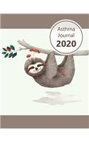 Asthma Journal 2020: Dated asthma symptoms tracker (Medications, Triggers, Peak flow meter sections, Peak flow charts, Exercise tracker, Notes). 11.0' x 8.5'. (Letter si