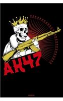 AK47 Notebook: Mafia Boss Skull Journal Gangster with Crown Composition Book Godfather Gift