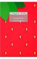 Notizbuch A5 Muster Erdbeere