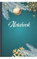 Christmas Notebook: Ruled Notebook Lined School Journal - 120 Pages - 6 x 9" - Turquoise Christmas notebook (Composition Books) - Christmas gift