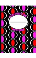 Red Pink Mod Circles Composition Notebook