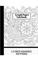 Graph Paper Notebook: 1/2 inch squares: 100 pagess Large Print 8.5x11