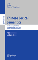 Chinese Lexical Semantics