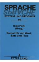 Semantik Von Wort, Satz Und Text