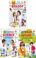 Set Of 3 Books, 61 Brilliant Biology Experiments, 61 Super Science Experiments And 61 Near Nature Experiments (Four Colour)