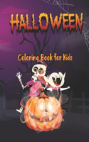 Halloween Coloring Book for kids: A Spooky Fun 50 cute coloring pages unique design 8.5 x 11