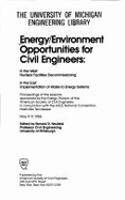 Energy/environment Opportunities for Civil Engineers