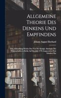 Allgemeine Theorie Des Denkens Und Empfindens