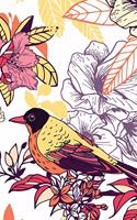 Inked Bird: Creative Pattern Notebook Journal 110 Lined Pages