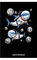 Space Notebook: Space Astronaut Sharks Notebook