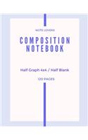 Composition Notebook - Half Graph 4x4 / Half Blank