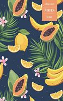 College Ruled Notes 110 Pages: Vintage Floral Notebook for Professionals and Students, Teachers and Writers - Bright Tropical Palm, Banana and Mango Pattern