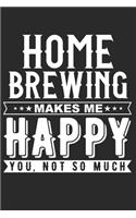 Home Brewing Makes Me Happy: 115 Blank Ruled Lined Pages Notes Journal